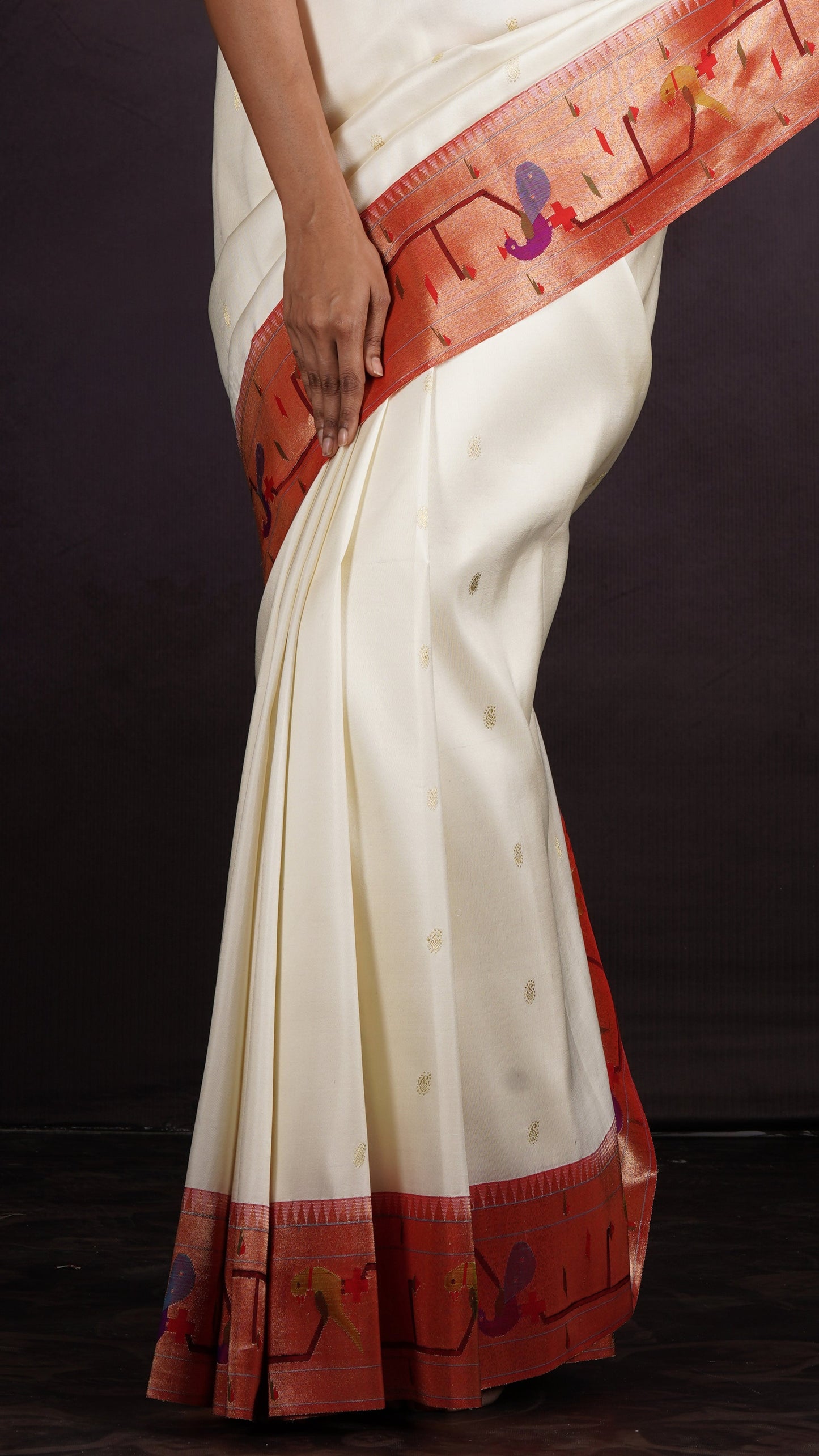 ZAYANA – Saffron Bloom | Paithani Silk Saree