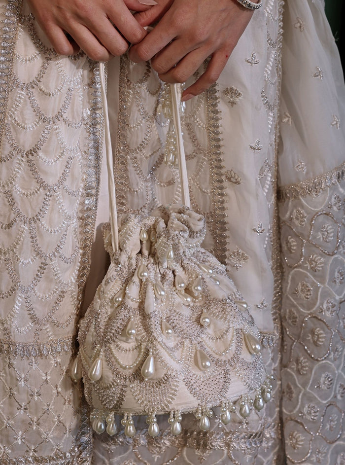 ZAYANA White Luxe Soft Pouch Bag