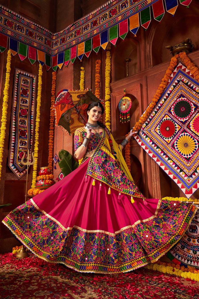 Zayana – Multi-Color Elegant Designer Navratri Viscose Cotton Lehenga Choli