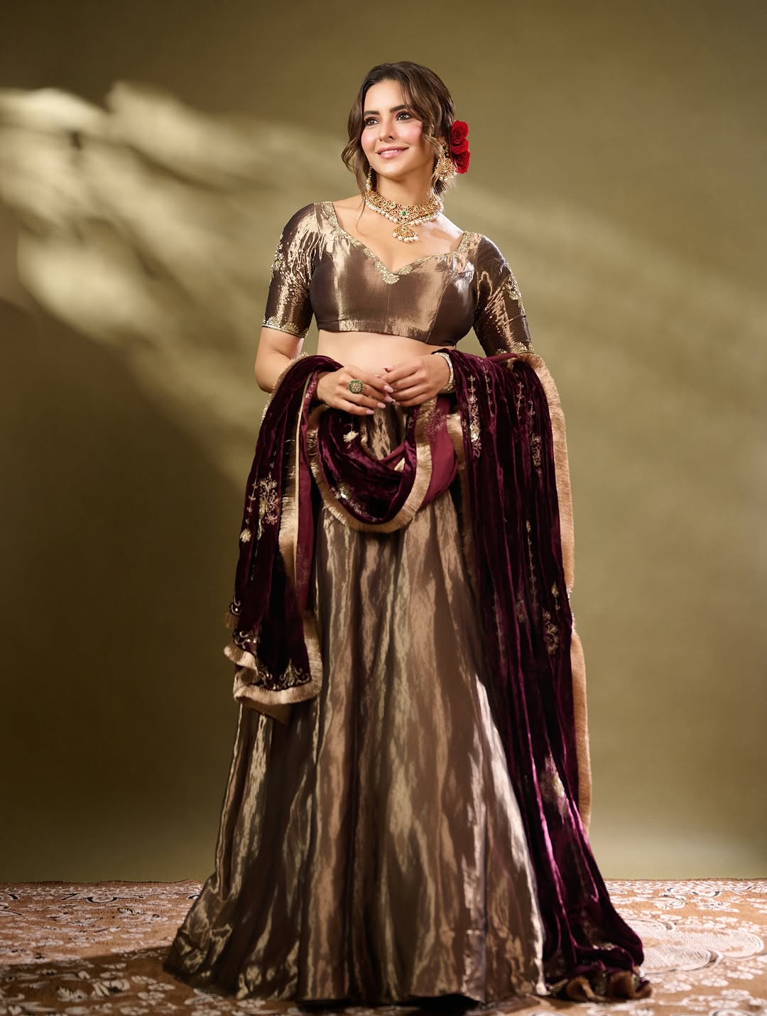 Zayana Royale – Designer Velvet & Silk Embroidered Bridal Lehenga Choli