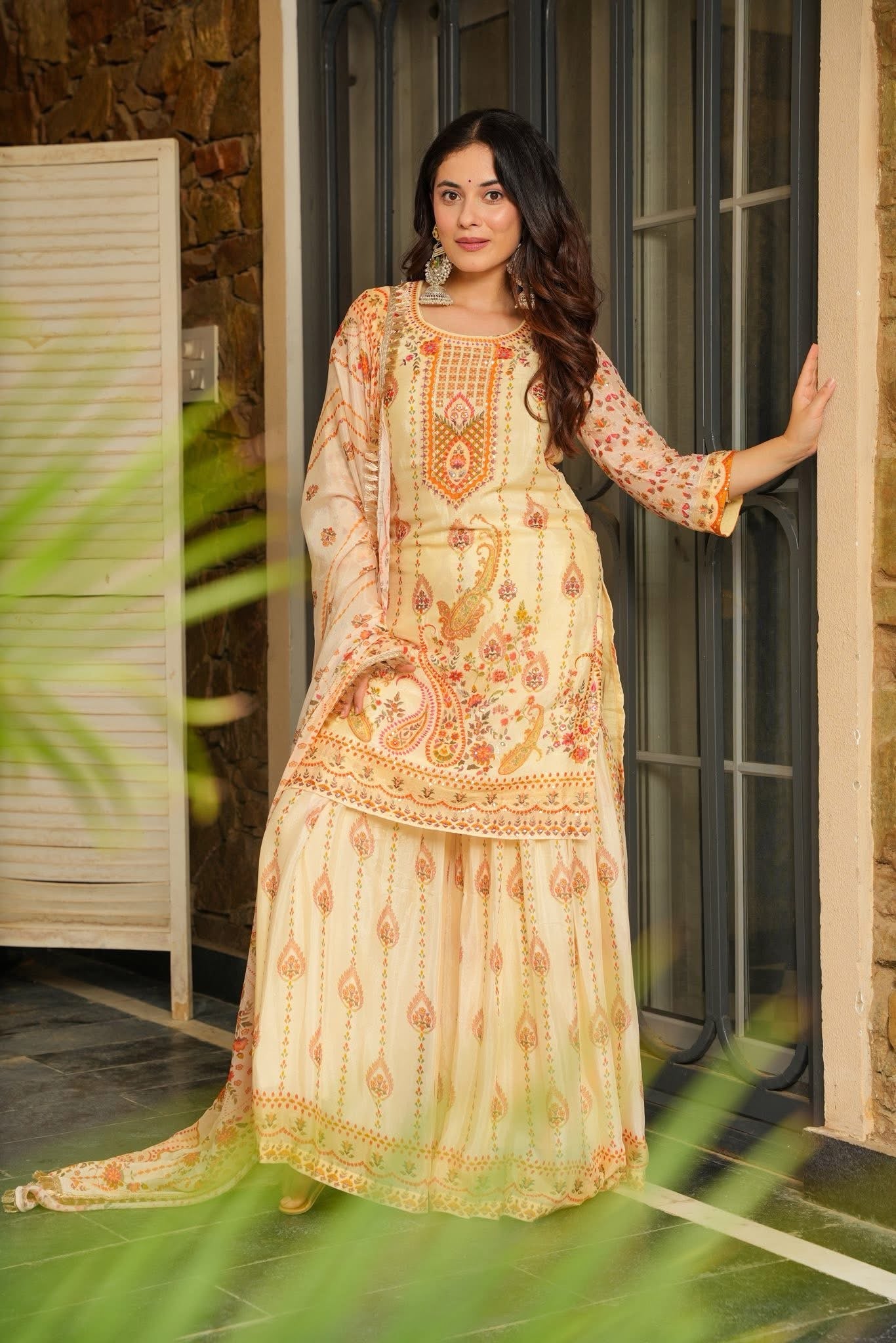 Kavira Chinon Sharara Set – Elegance in Every Fold