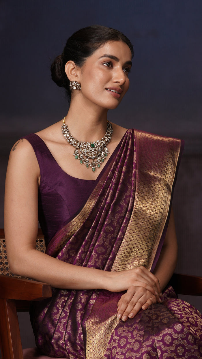 ZAYANA – Royal Amethyst | Kanjivaram Silk Saree