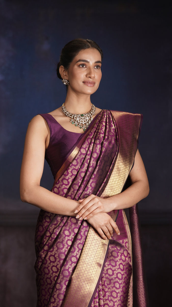 ZAYANA – Royal Amethyst | Kanjivaram Silk Saree
