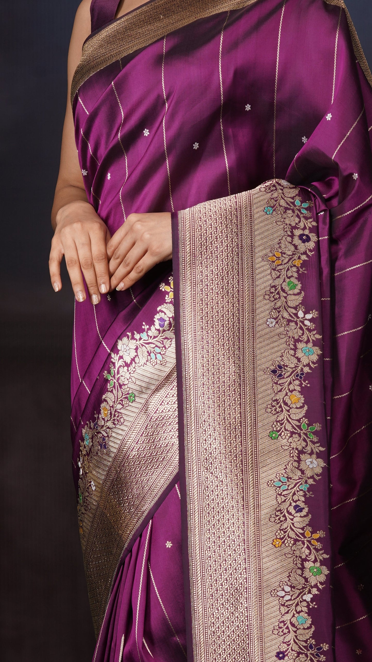 ZAYANA – Plum Serenity | Banarasi Silk Saree