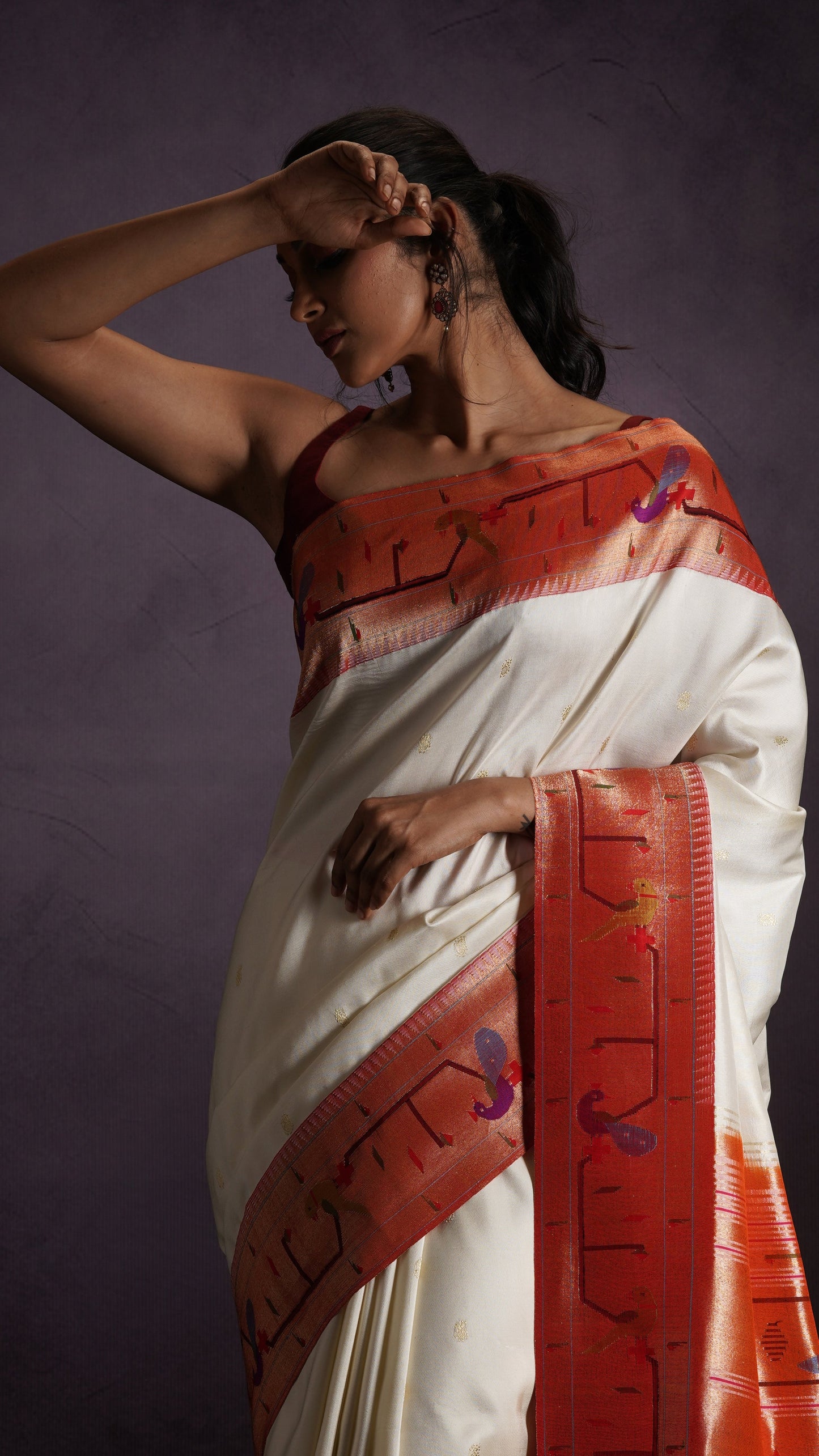 ZAYANA – Saffron Bloom | Paithani Silk Saree