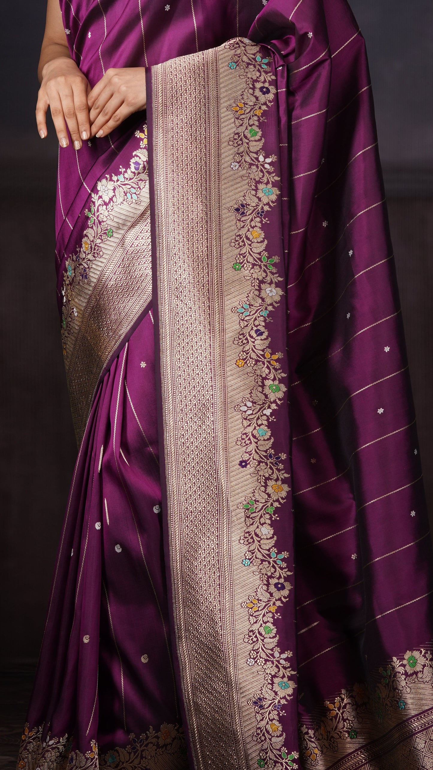 ZAYANA – Plum Serenity | Banarasi Silk Saree
