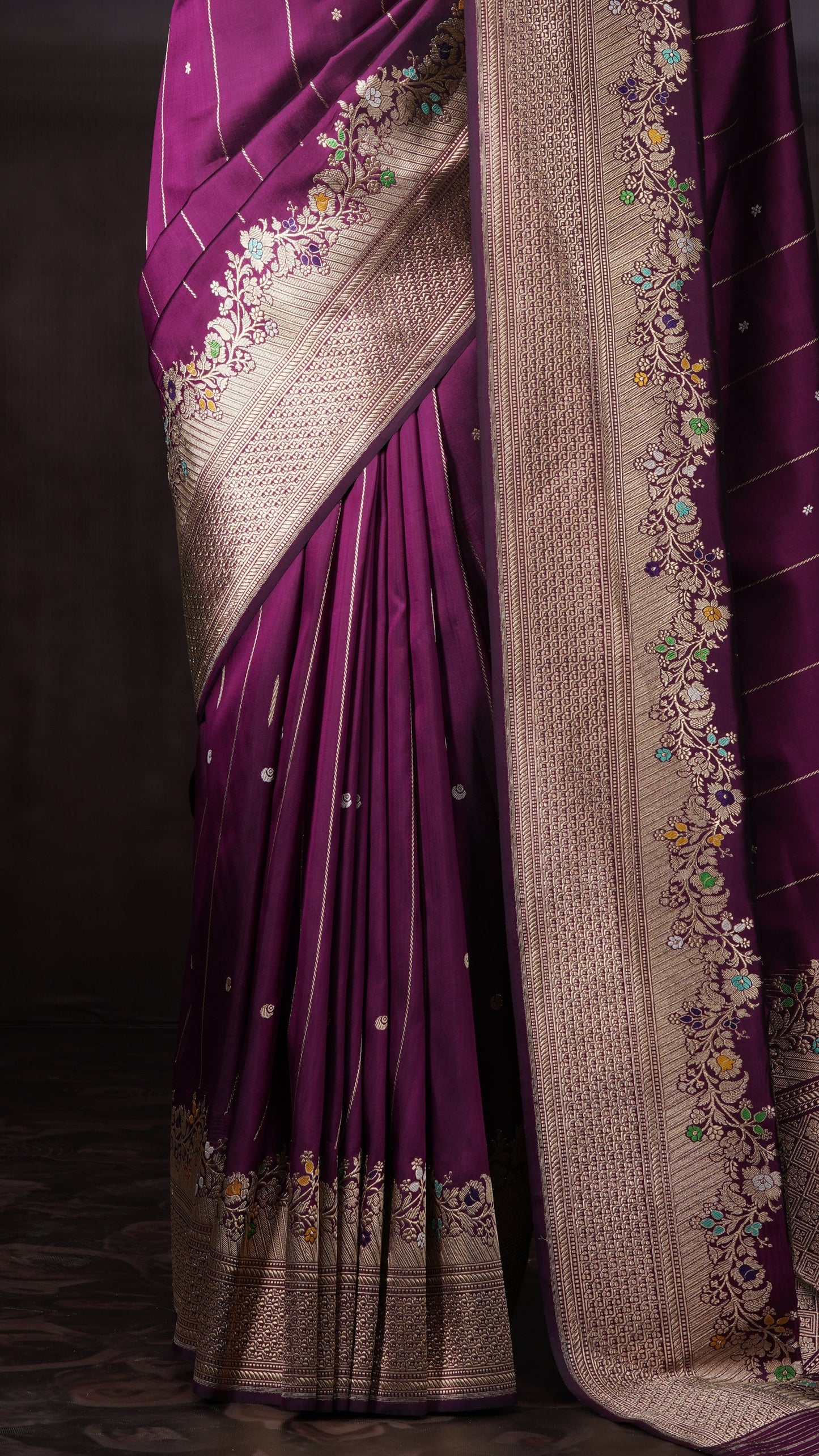 ZAYANA – Plum Serenity | Banarasi Silk Saree