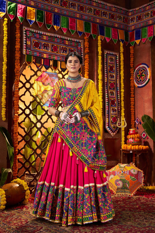 Zayana – Multi-Color Elegant Designer Navratri Viscose Cotton Lehenga Choli