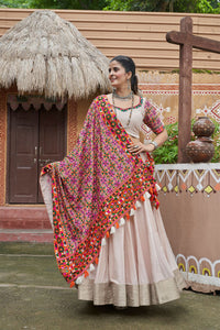 Zayana – Beige Viscose Rayon Navratri Lehenga Choli