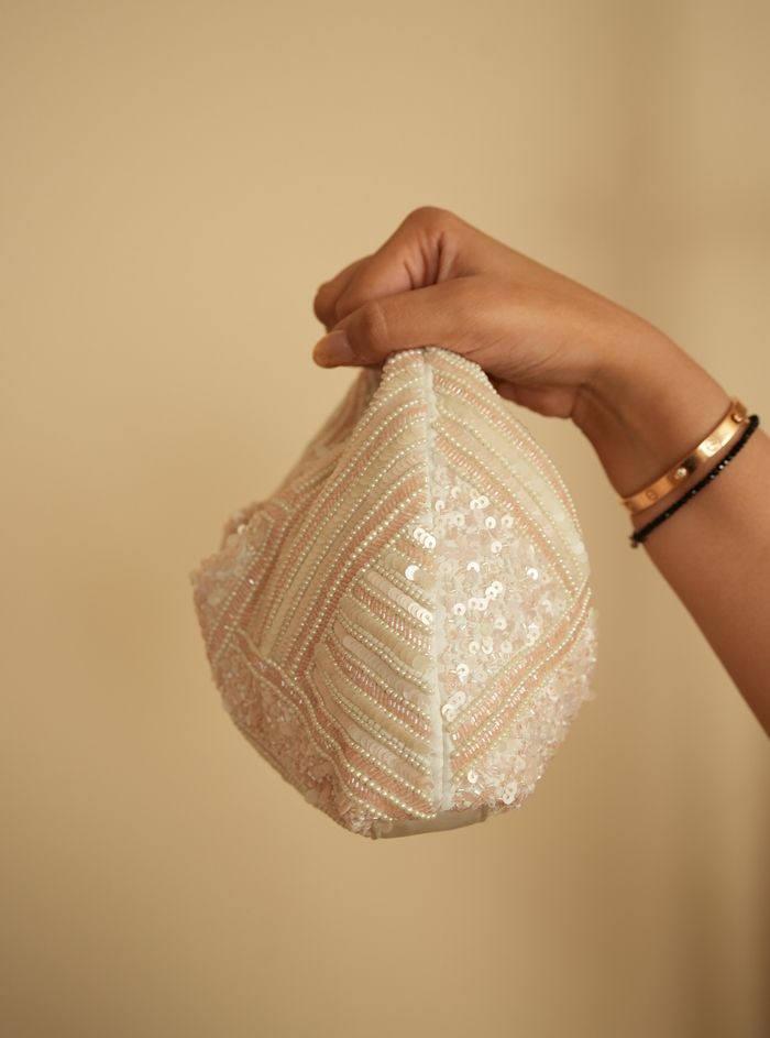 Glow White & Pink Handbag – Soft Charm, Bold Statement