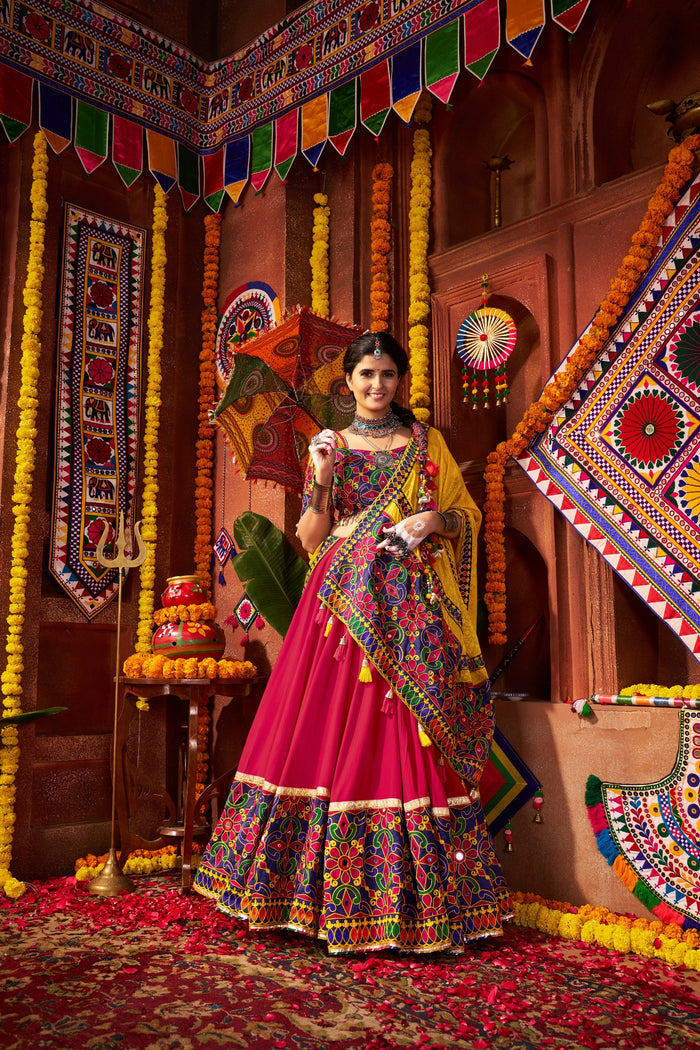 Zayana – Multi-Color Elegant Designer Navratri Viscose Cotton Lehenga Choli