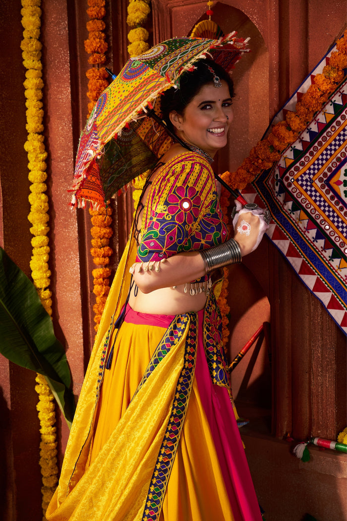 Zayana – Multi-Color Elegant Designer Navratri Viscose Cotton Lehenga Choli