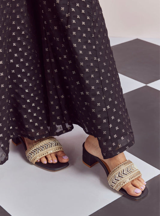 Kim Black Vegan Block Heels – By ZAYANA