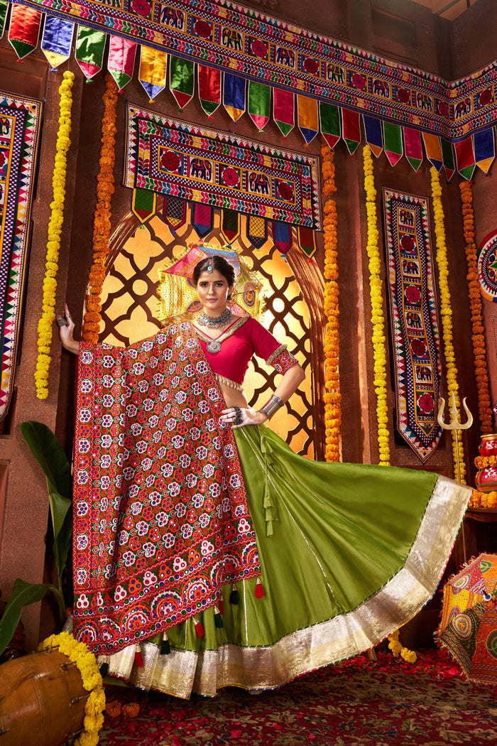 Zayana – Fluorescent Green Stylish Designer Navratri Special Lehenga Choli