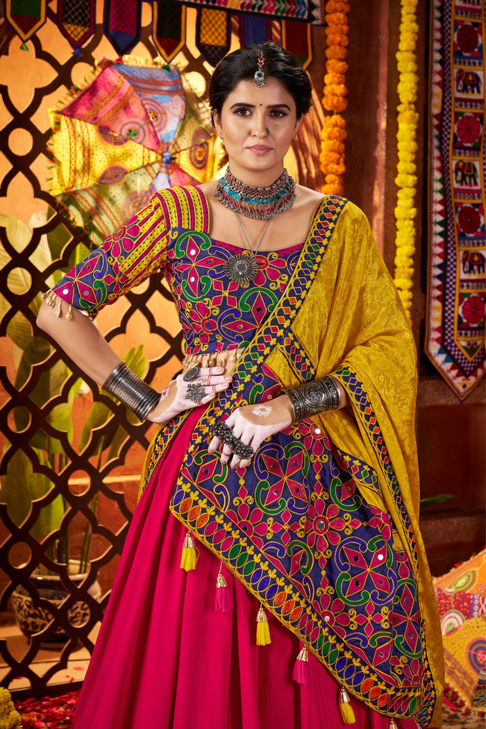 Zayana – Multi-Color Elegant Designer Navratri Viscose Cotton Lehenga Choli