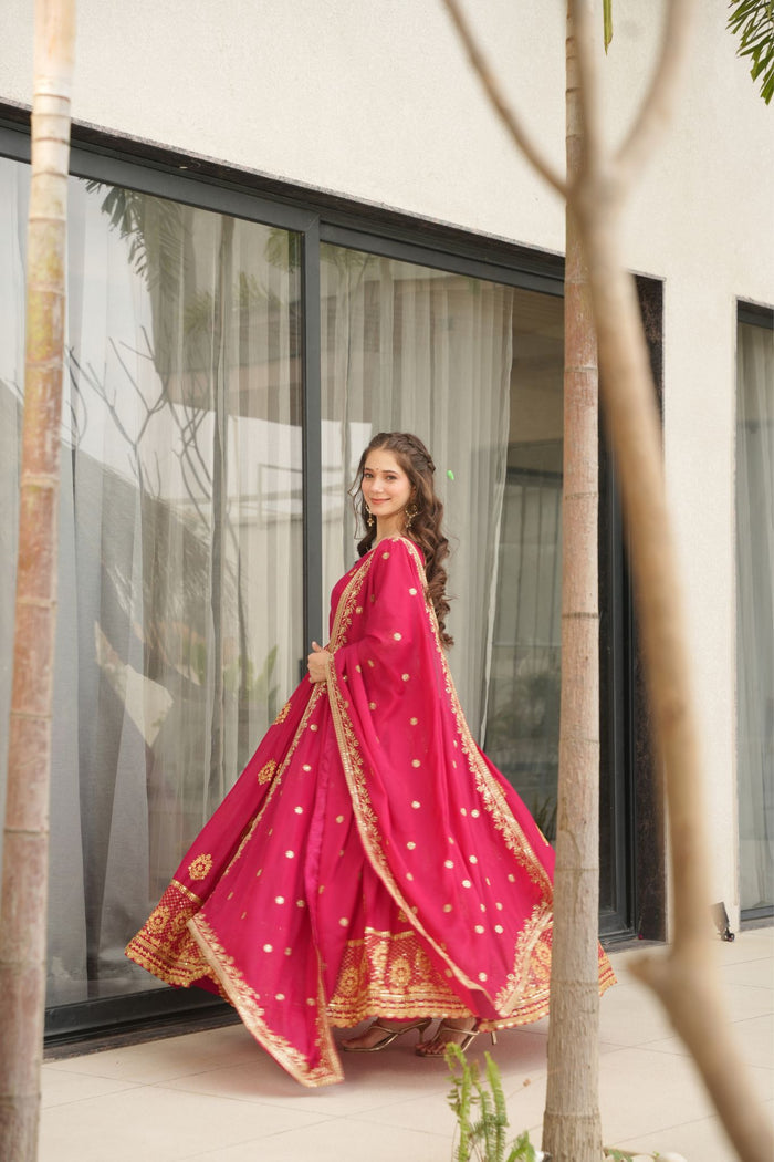 Zayana – Luxurious Star Georgette Sequins Embroidered Gown with Dupatta