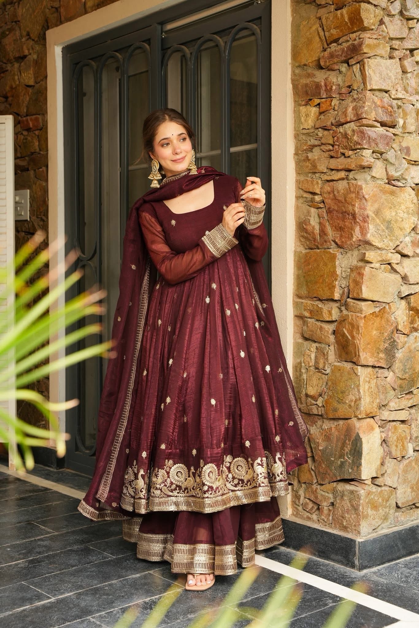 Royal Plum Suit Set – Deep Elegance, Richly Woven
