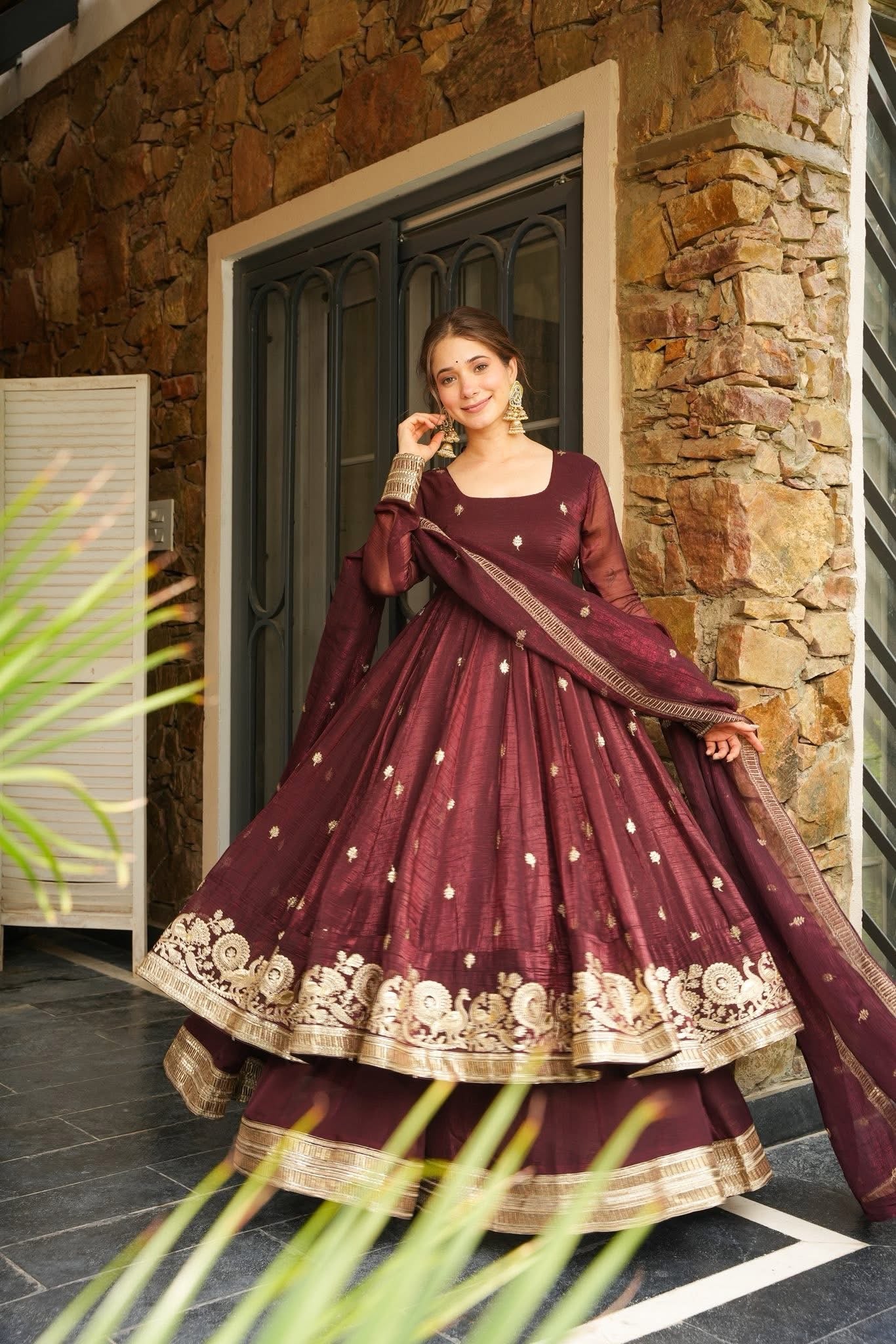 Royal Plum Suit Set – Deep Elegance, Richly Woven