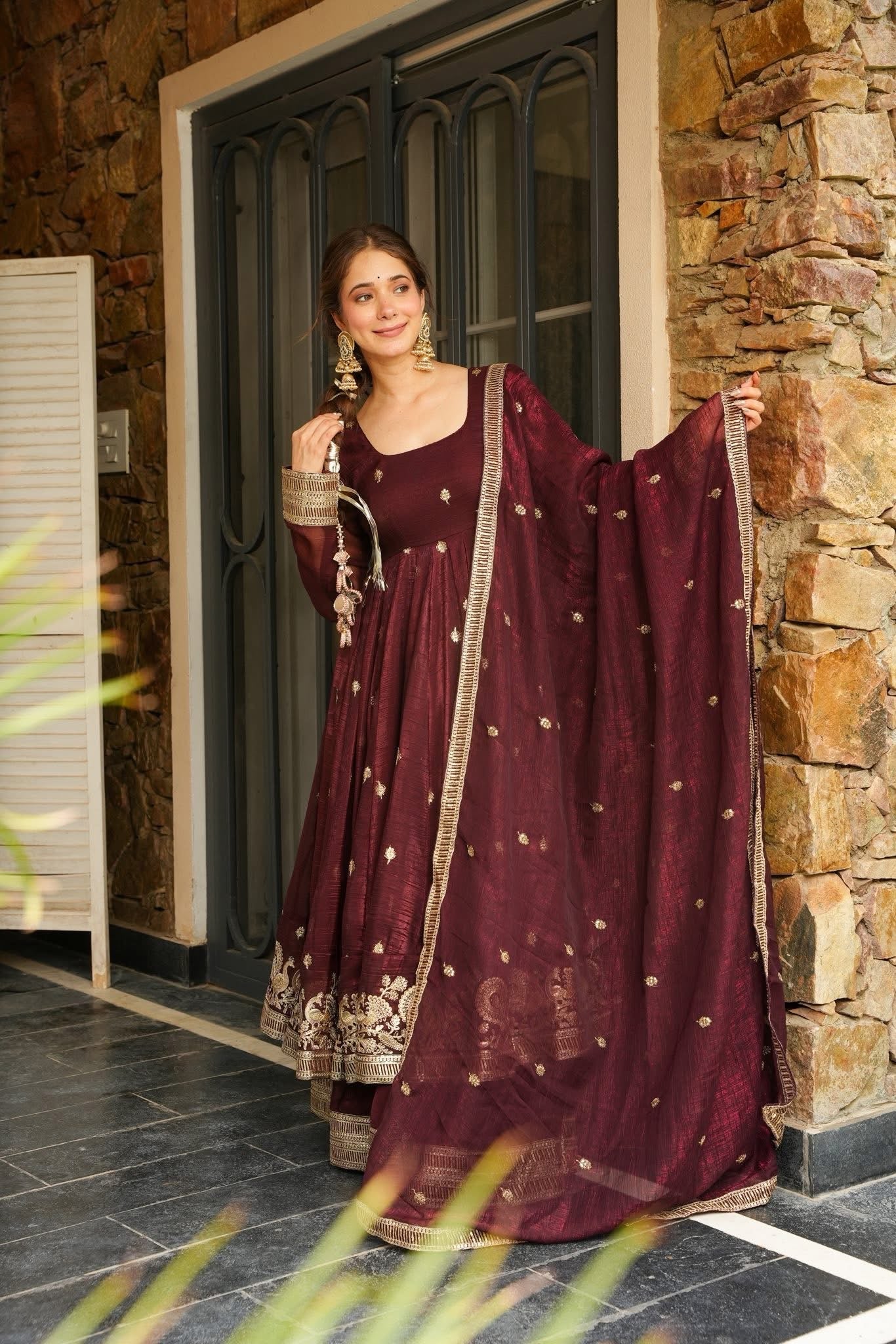 Royal Plum Suit Set – Deep Elegance, Richly Woven