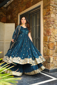 Zarkaar Organza Shimmer Suit Set – Sheer Grace, Subtle Radiance