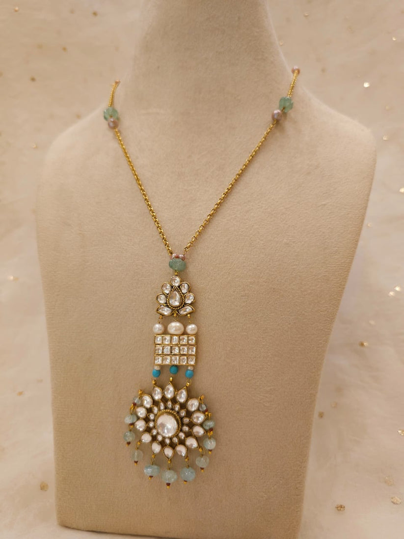 Aqua Season Gem Drape Necklace – By ZAYANA