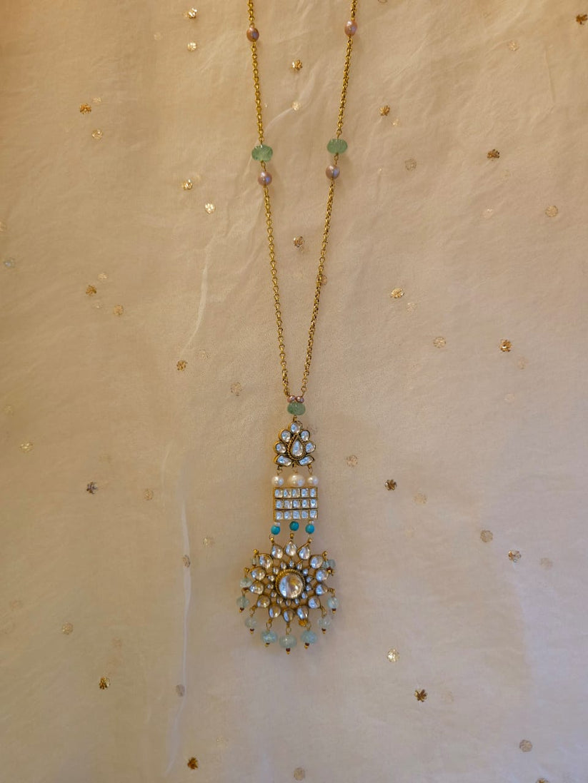 Aqua Season Gem Drape Necklace – By ZAYANA