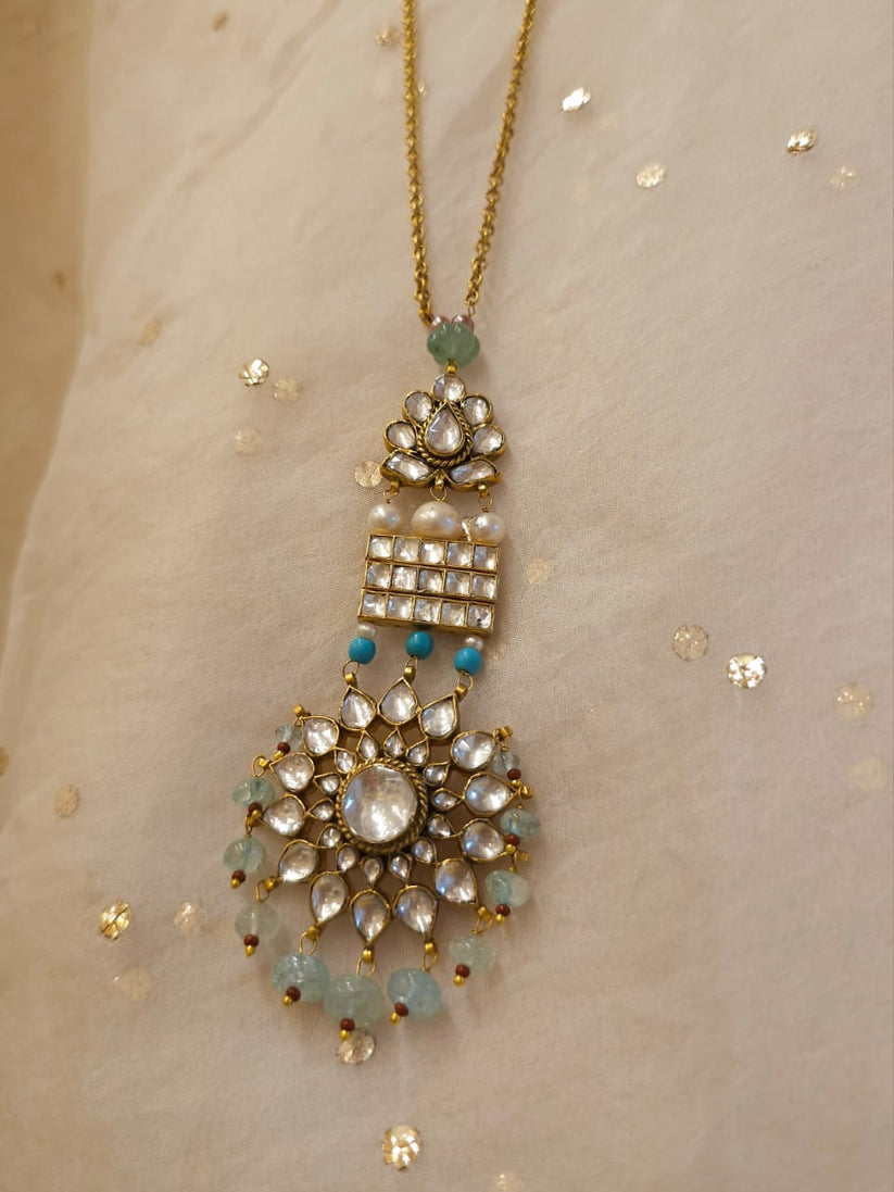 Aqua Season Gem Drape Necklace – By ZAYANA