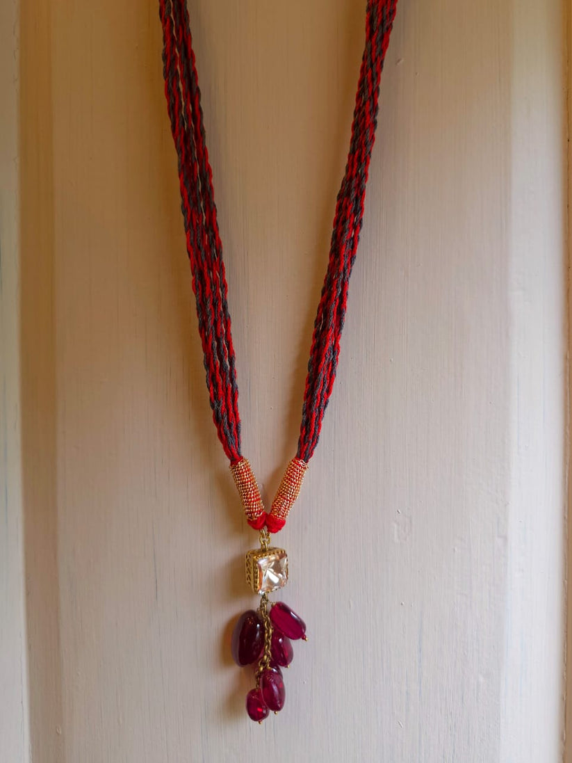 Syrah Spinel Sterling Statement Necklace – By ZAYANA