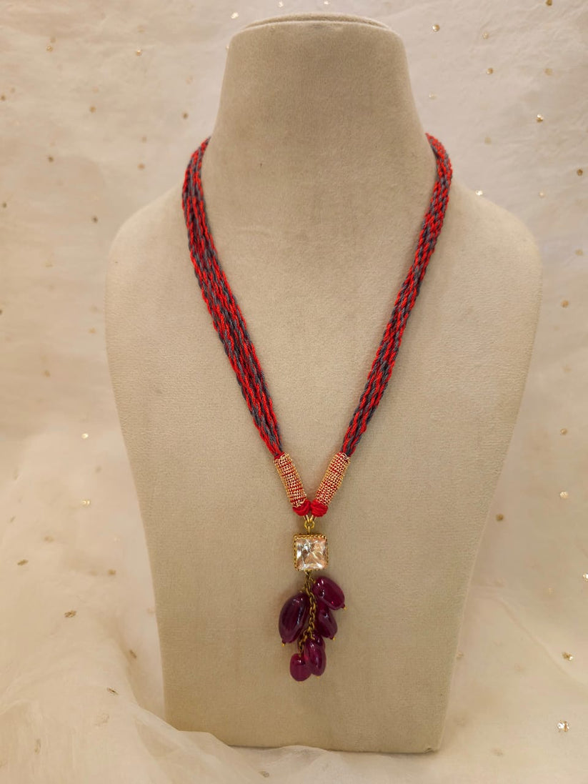 Syrah Spinel Sterling Statement Necklace – By ZAYANA