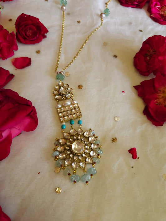 Aqua Season Gem Drape Necklace – By ZAYANA